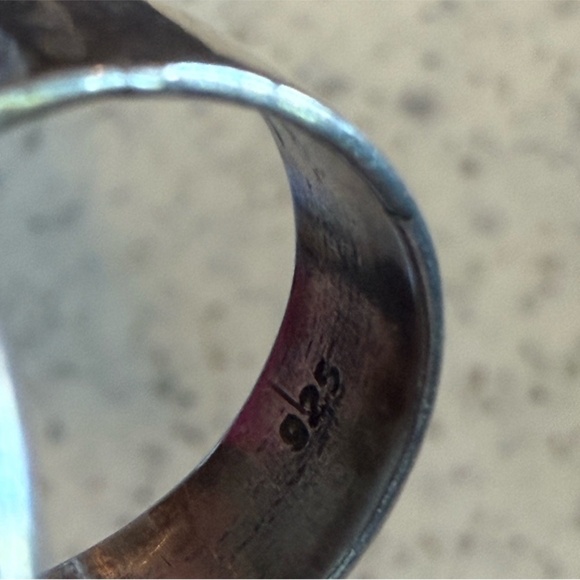 Vintage 925 Sterling Silver Ring Size 7 Large Oval Moonstone - Picture 4 of 6